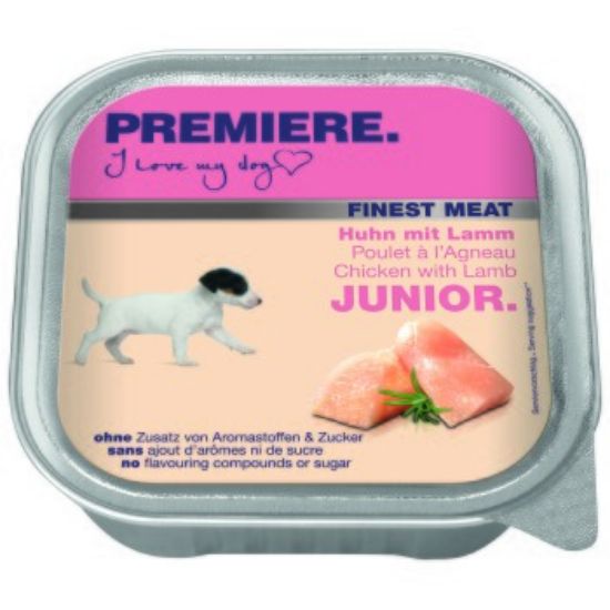 PREMIERE Finest Meat Nassfutter Hund Junior, Huhn mit Lamm 20x150 g (Premiere)