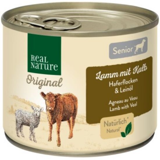 REAL NATURE Original Nassfutter für Hunde Senior Lamm und Kalb 24x200 g (REAL NATURE)