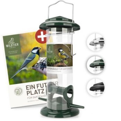 wildtier liebe Futtersäule für Samen, Körner & Kerne 23,5cm, Grün (wildtier liebe)