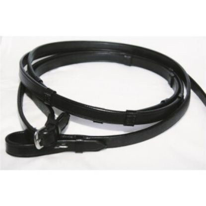 Hans Melzer Horse Equipment Hans Melzer 1 Kandarenzügel m Stege schwarz/silber (Hans Melzer Horse Equipment)