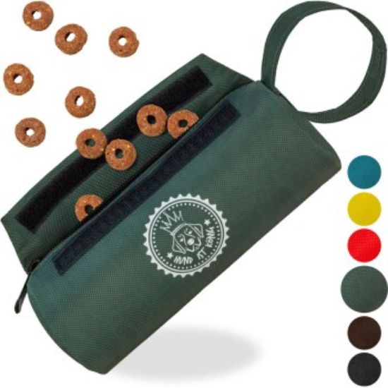 HUND IST KÖNIG ® Futterbeutel Hund | Futterdummy Hunde | Apportierbeutel für Hunde mit Handschlaufe dunkles olivgrün (HUND IST KÖNIG)