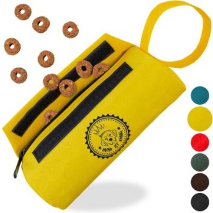 HUND IST KÖNIG ® Futterbeutel Hund | Futterdummy Hunde | Apportierbeutel für Hunde mit Handschlaufe limonen gelb (HUND IST KÖNIG)