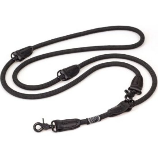 HUND IST KÖNIG ® 2,3 m verstellbare Führleine für Hunde schwarz 1,2 cm, 2,3 m (HUND IST KÖNIG)