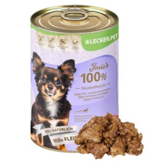 Lyra Pet Lecker.Pet Josie's 100 % Muskelfleisch Rind Hundefutter Nassfutter 24x400 g (LYRA PET)