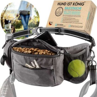 HUND IST KÖNIG ® Bauchtasche für Leckerlis & Hundezubehör grau (HUND IST KÖNIG)