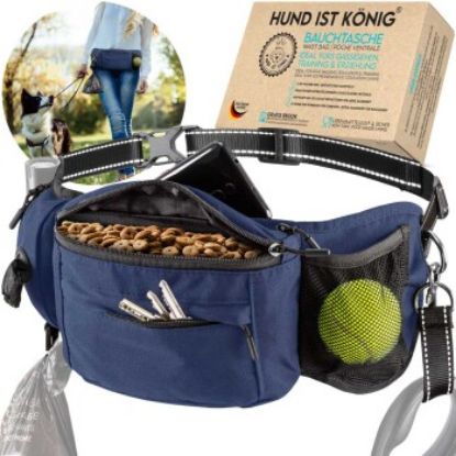 HUND IST KÖNIG ® Bauchtasche für Leckerlis & Hundezubehör dunkelblau (HUND IST KÖNIG)