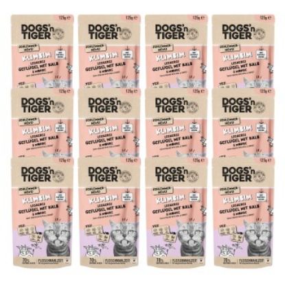 Dogs'n Tiger Adult Nassfutter Katze, Klimbim, Geflügel, Kalb & Möhre, 12x 125g (Dogs'n Tiger)