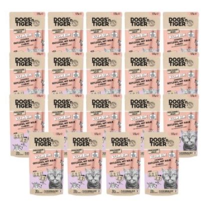 Dogs'n Tiger Adult Nassfutter Katze, Klimbim, Geflügel, Kalb & Möhre, 12x 125g (Dogs'n Tiger)