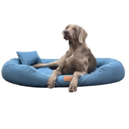 Tierlando TIFFANY Couture - Orthopädisches Hundebett blau 1,45 m, 20 cm, 1,05 m (Tierlando)