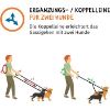 Floxik Doppelleine Komplett-Set - Flexible, reflektierende Hundeleine für zwei Hunde L (Floxik)