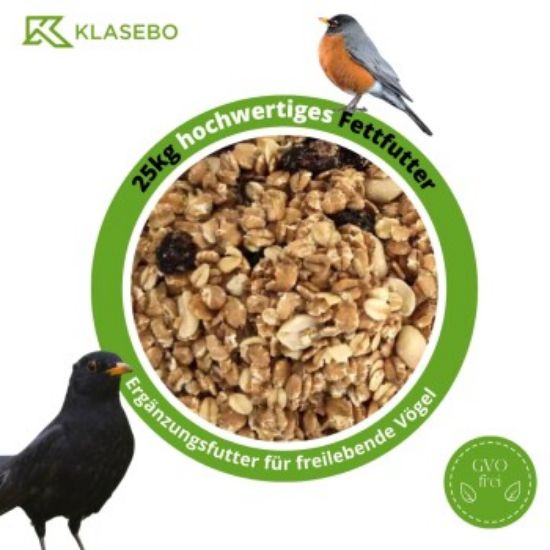 KLASEBO Fettfutter 25 kg, Vogelfutter, Streufutter, Wildvogelfutter, Wildvogelmischung (KLASEBO)