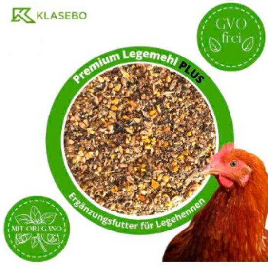 KLASEBO 25 kg Premium Legemehl PLUS mit Oregano - Geflügelfutter, Hühnerfutter, Gänsefutter, Entenfutter (KLASEBO)