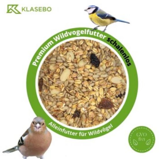 KLASEBO 20 kg Premium Wildvogelfutter, Streufutte, Fettfutter schalenlos (KLASEBO)