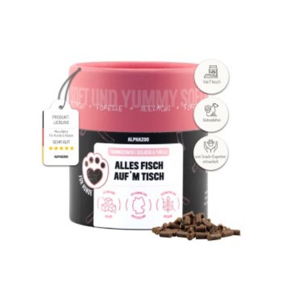 ALPHAZOO Alles Fisch Auf'm Tisch 65g I Leckerli für Hunde (ALPHAZOO)