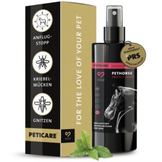 Peticare Anti-Kriebelmücken Gnitzen Spray für Pferde, Sommerekzem vorbeugen 100 ml (Peticare)