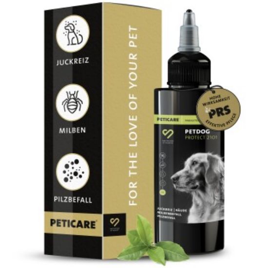 Peticare Anti-Parasiten Mittel für Hunde gegen Milben Flöhe Pilze 100 ml (Peticare)
