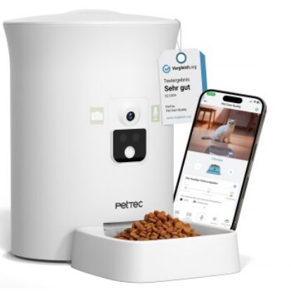 PetTec Cam Buddy inkl. automatischer Futterautomat für Katzen und Hunde (PetTec)
