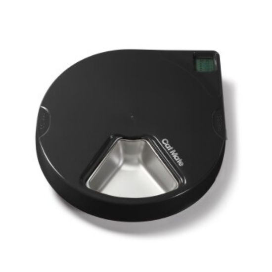 Cat Mate 5-Mahlzeiten-Futterautomat mit Edelstahlnapf-Einsätzen Grau (C500) (Cat Mate)