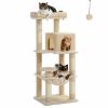 Pawz Road 116 cm Kratzbaum für 2-3 Katzen mit Hängematte beige (Pawz Road)