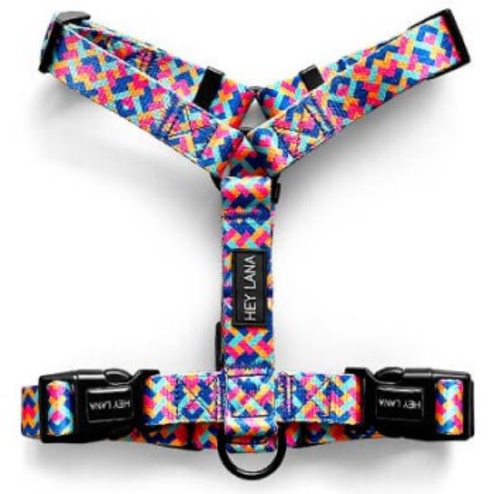 Hey Lana Führgeschirr – Kunterbunt – 5-fach verstellbar türkis/pink XS-S (Hey Lana)