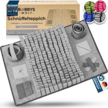 BOBBYS WELT - Schnüffelteppich für Hunde Farbe grau (BOBBYS WELT)
