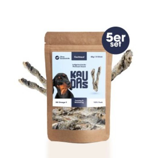 KAUDAS Fischhaut Fit-Knusper Sticks 5x60 g (KAUDAS)