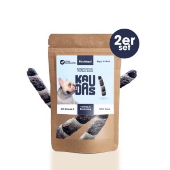 KAUDAS Fischhaut Fit-Knusper Riegel 2x50 g (KAUDAS)