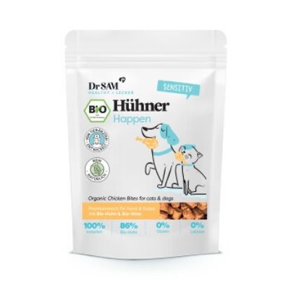 Dr. SAM Bio Hühner Happen - Snacks für Hunde & Katzen mit 86% Bio-Fleisch (Dr. SAM)