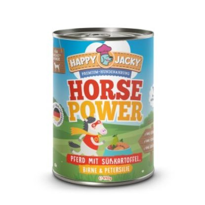 HAPPY JACKY Nassfutter Hypoallergen Pferd mit Süßkartoffel 12x410 g (HAPPY JACKY)