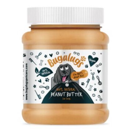 Bugalugs 100% Natürliche Erdnussbutter für Hunde Proteinreicher Snack ohne Zucker, Salz & Palmöl (Bugalugs)