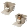 FEANDREA 2er Katzentoilette für große Katzen mit hohen Seitenwänden beige (FEANDREA)