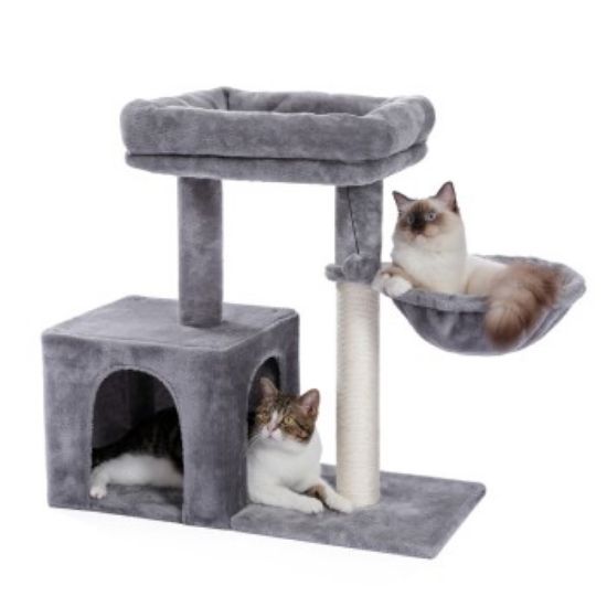 Pawz Road – Kratzbaum Katze 70 cm – Grau – Kompakt & Gemütlich (Pawz Road)