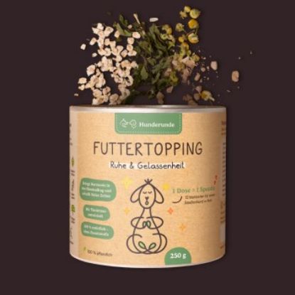 Hunderunde Futtertopping - Ruhe & Gelassenheit - Beruhigung für Hunde, Stressreduktion, Natürliche Kräuter, vegan (Hunderunde)