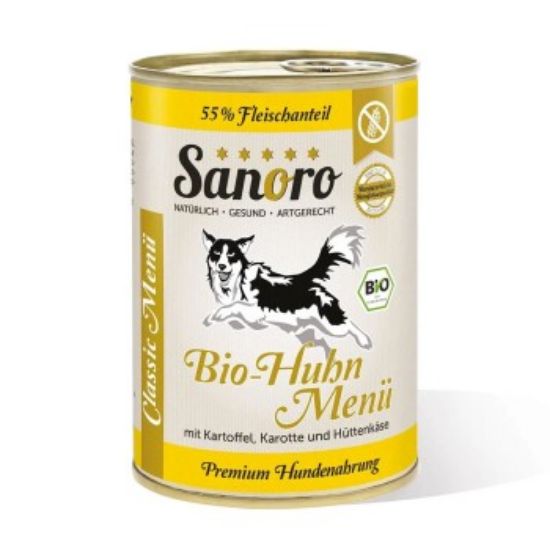 Sanoro Menü Classic vom Bio-Huhn mit 55 % Fleischanteil - 12x400g (Sanoro)