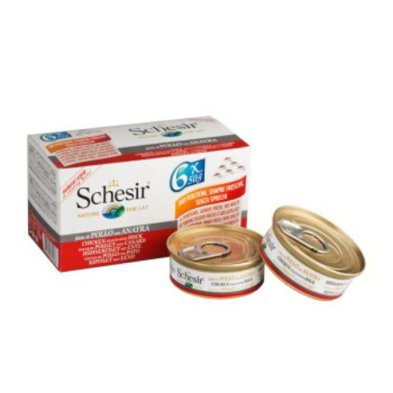 Schesir 24x50 g Huhn mit Ente, Im eigenen Saft (Schesir)