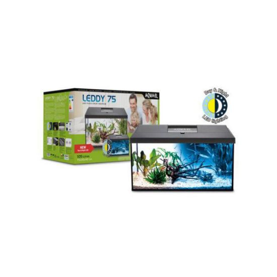 Aquael Aquarienset Leddy Tag & Nacht schwarz 2.0 Leddy 75 (105 Liter) (Aquael)