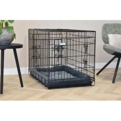 PfotenWunder® Hundekäfig klappbar 107*71*77.5cm, Hundetransportkäfig mit 2 Türen + 1 Abdeckung & 1 Trainingsbuch | Tiertransportbox, Hundetransportbox, Hundebox Auto, Drahtkäfig faltbar mit Bodenschale (PfotenWunder®)