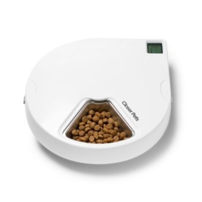 Cat Mate 5-Mahlzeiten-Futterautomat mit Edelstahlnapf-Einsätzen White(C500) (Cat Mate)