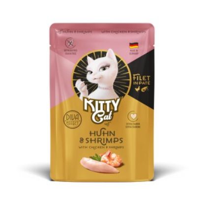 KittyCat Nassfutter Katze, Adult, Filet in Paté Huhn und Shrimps 6x85 g (KittyCat)