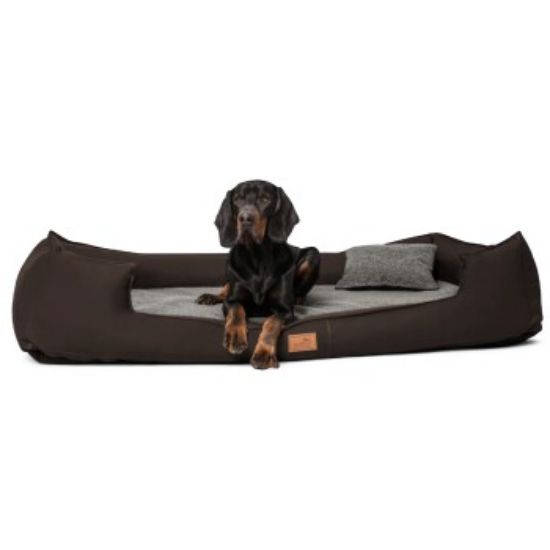 Tierlando ® Nonplusultra LINUS orthopädisches Hundebett Visco PLUS Kunstleder braun 1,1 m, 25 cm, 90 cm (Tierlando)